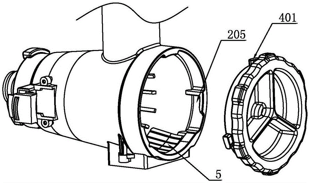 Squeezing juicer convenient to assemble and disassemble