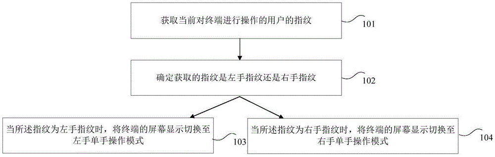 Terminal screen display switching method and apparatus