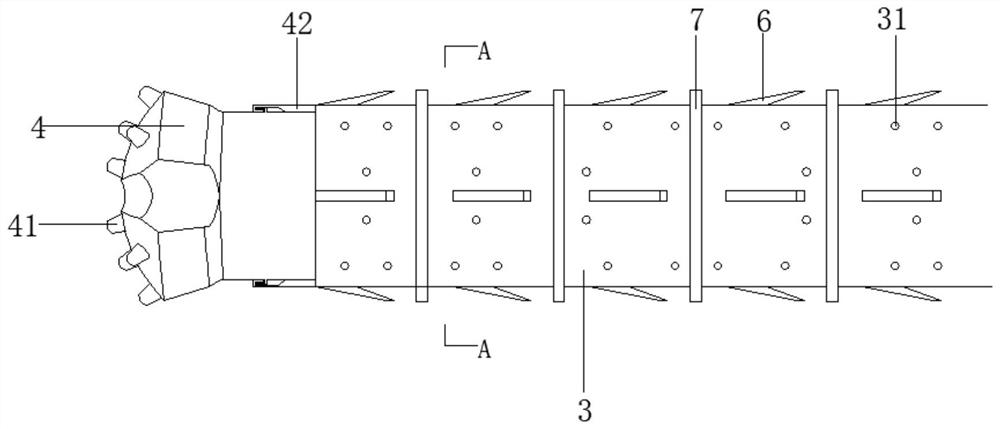 Guiding self-drilling type pipe shed steel pipe device for tunnel excavation and construction method