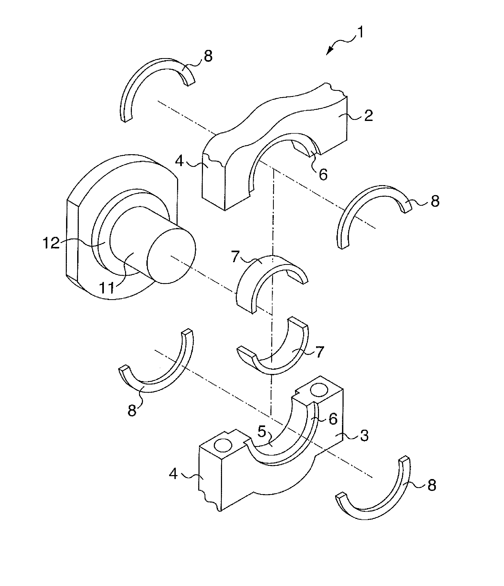 Half thrust bearing and bearing device using the same