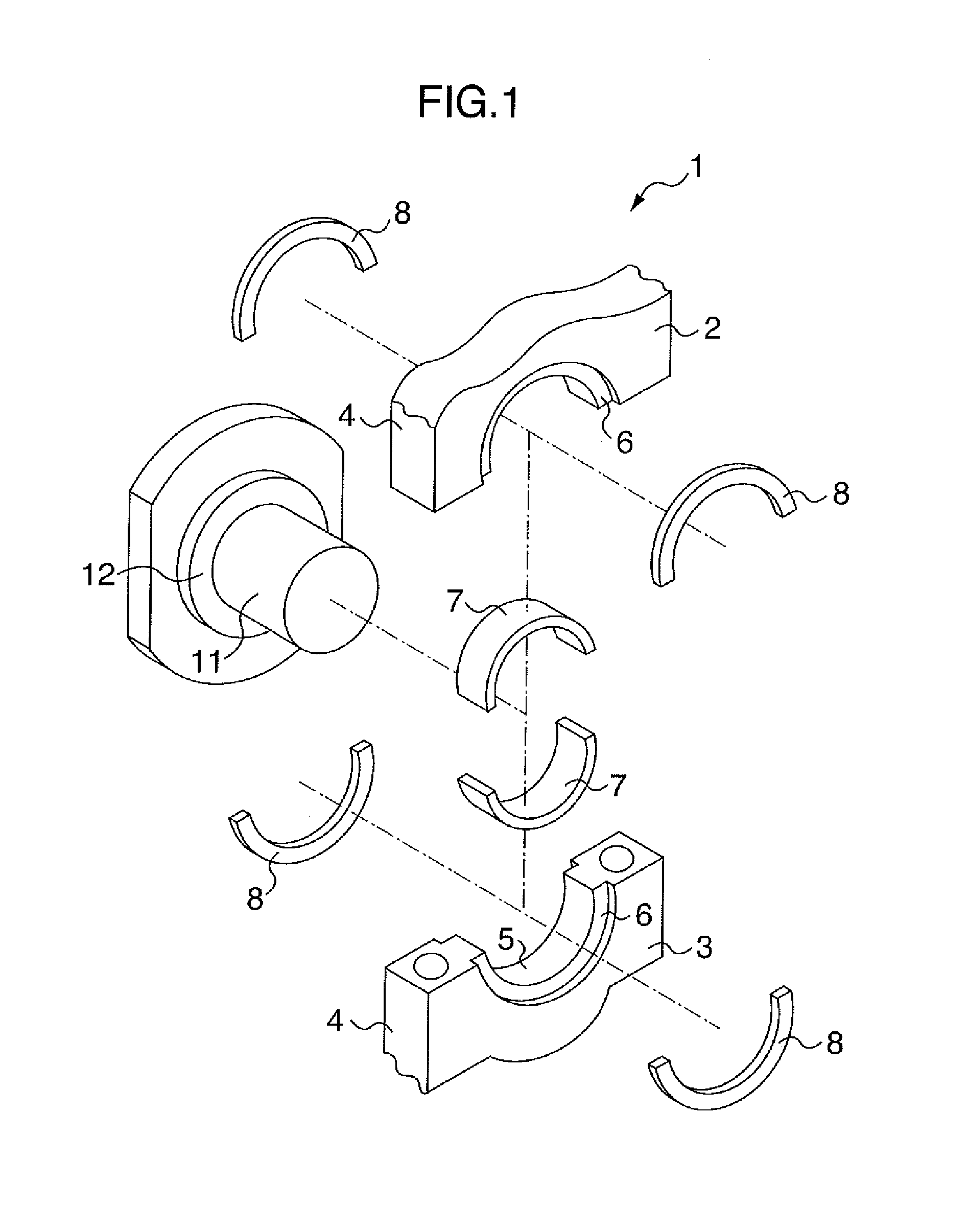 Half thrust bearing and bearing device using the same