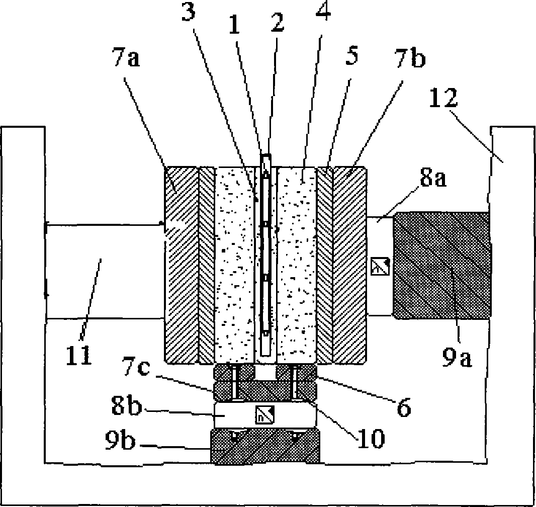 Anchoring interface stress testing device and testing method thereof