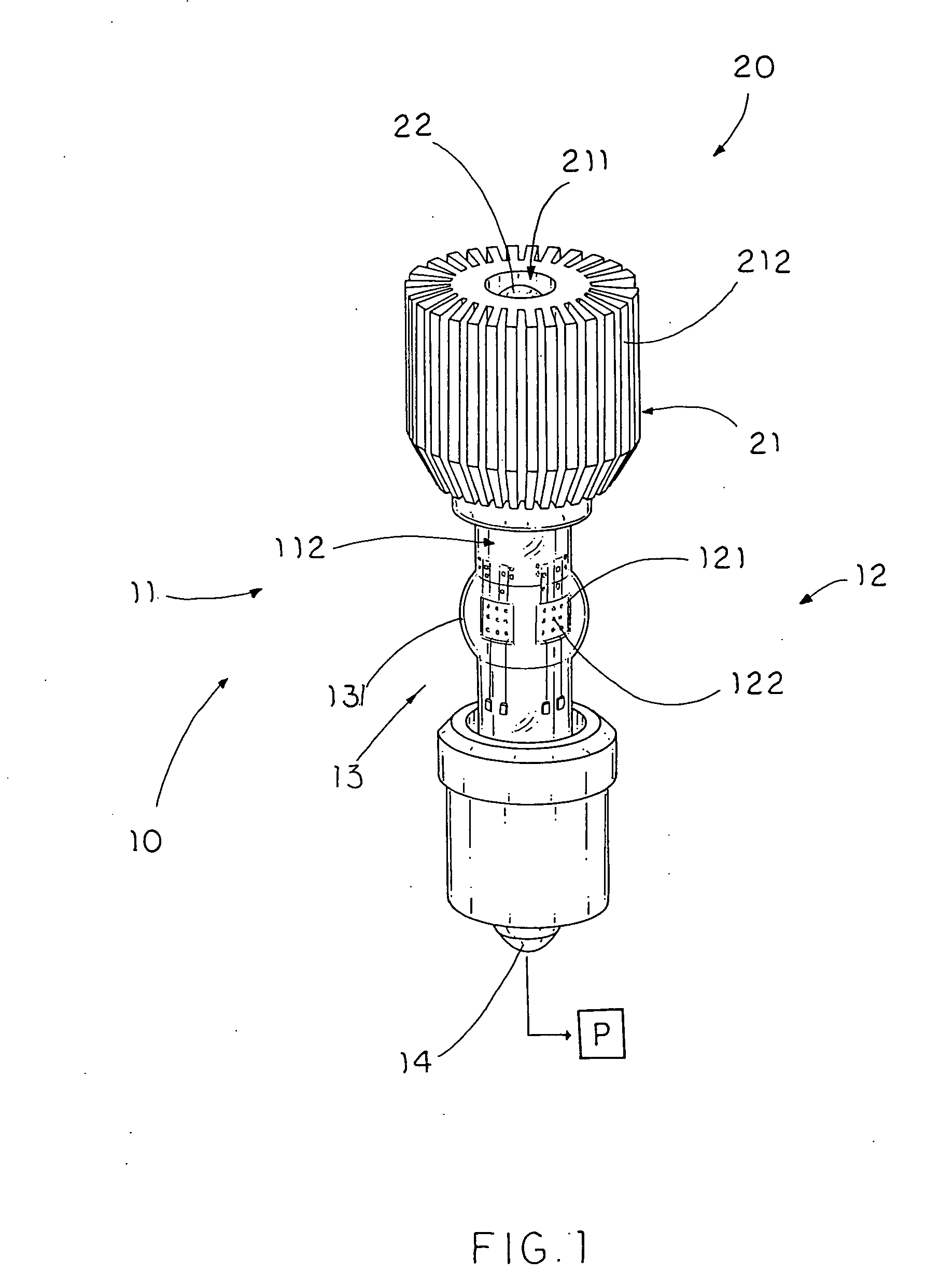 Light source with heat transfer arrangement