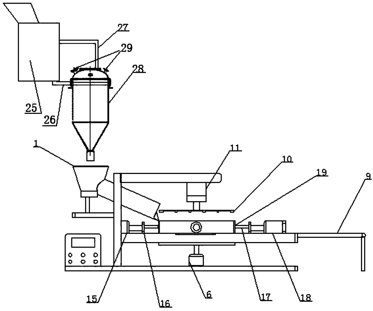 Waste granite regenerated water permeable brick manufacturing device