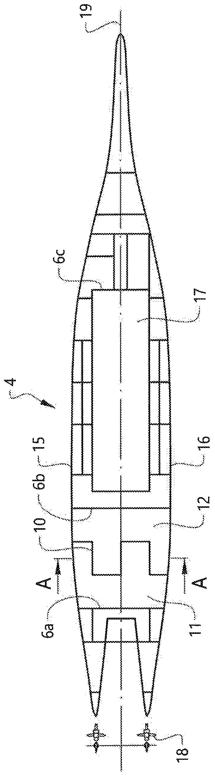 Ship with watertight wall