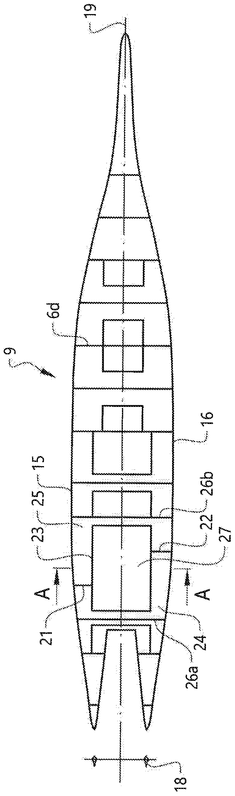 Ship with watertight wall