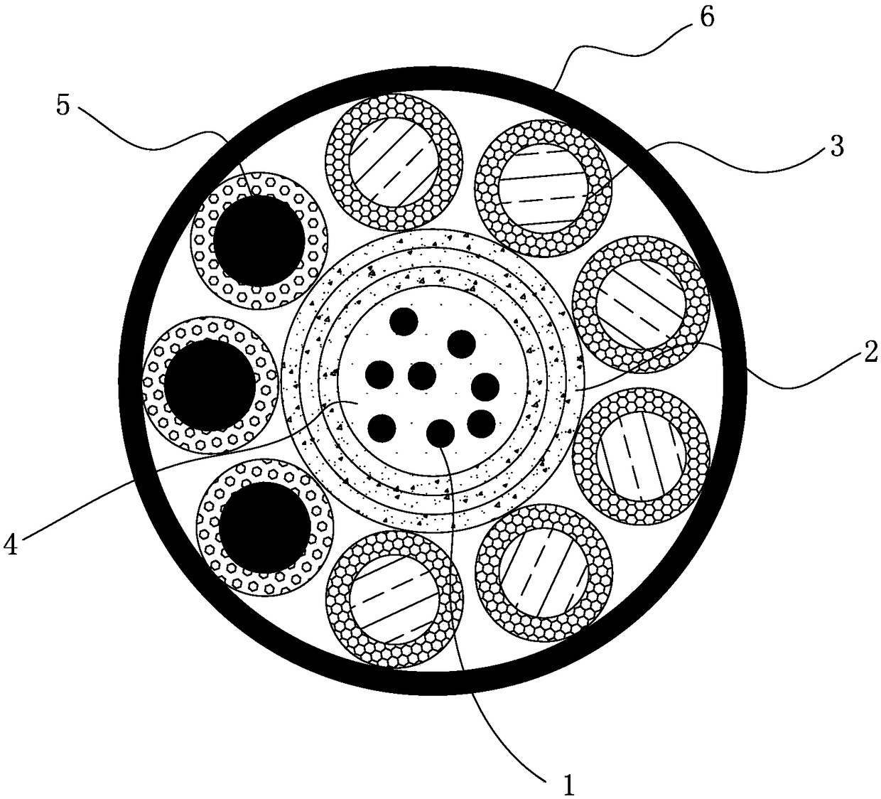 Photoelectric composite optical cable for oil well and production method thereof