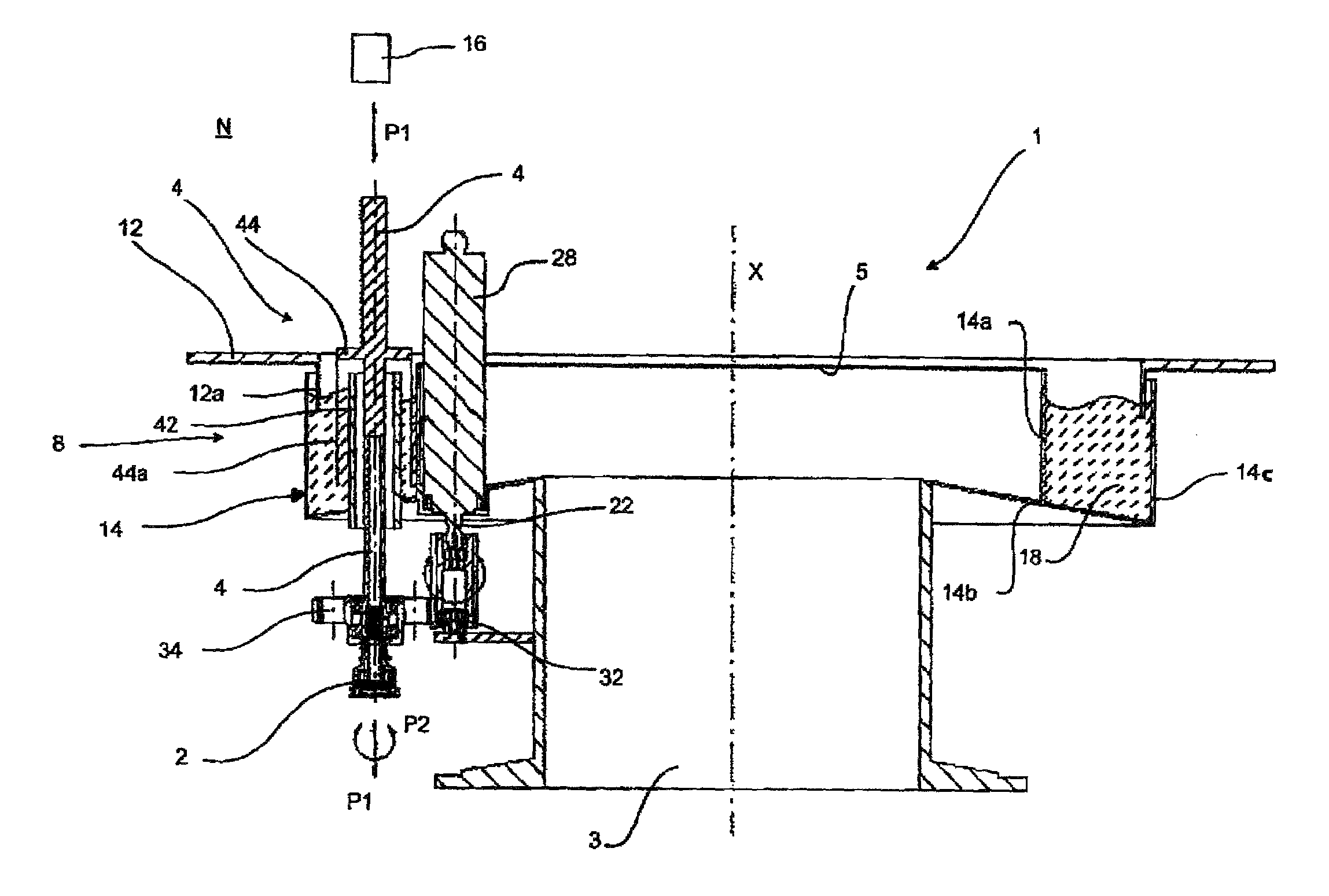 Closing device for containers having a sterile space