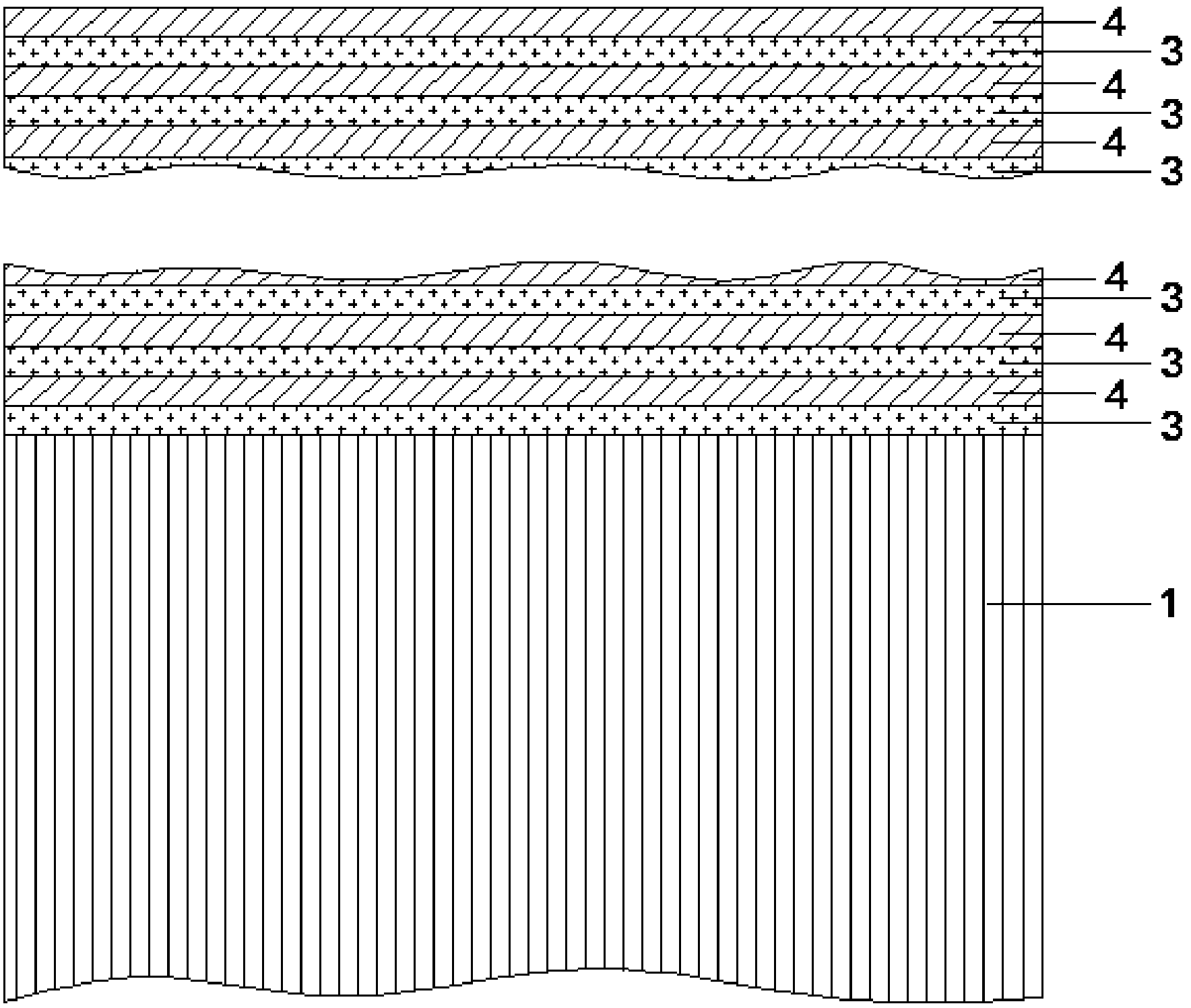 Self-hardening TiAlN/CrAlN multi-layer coated cutter and preparation method thereof