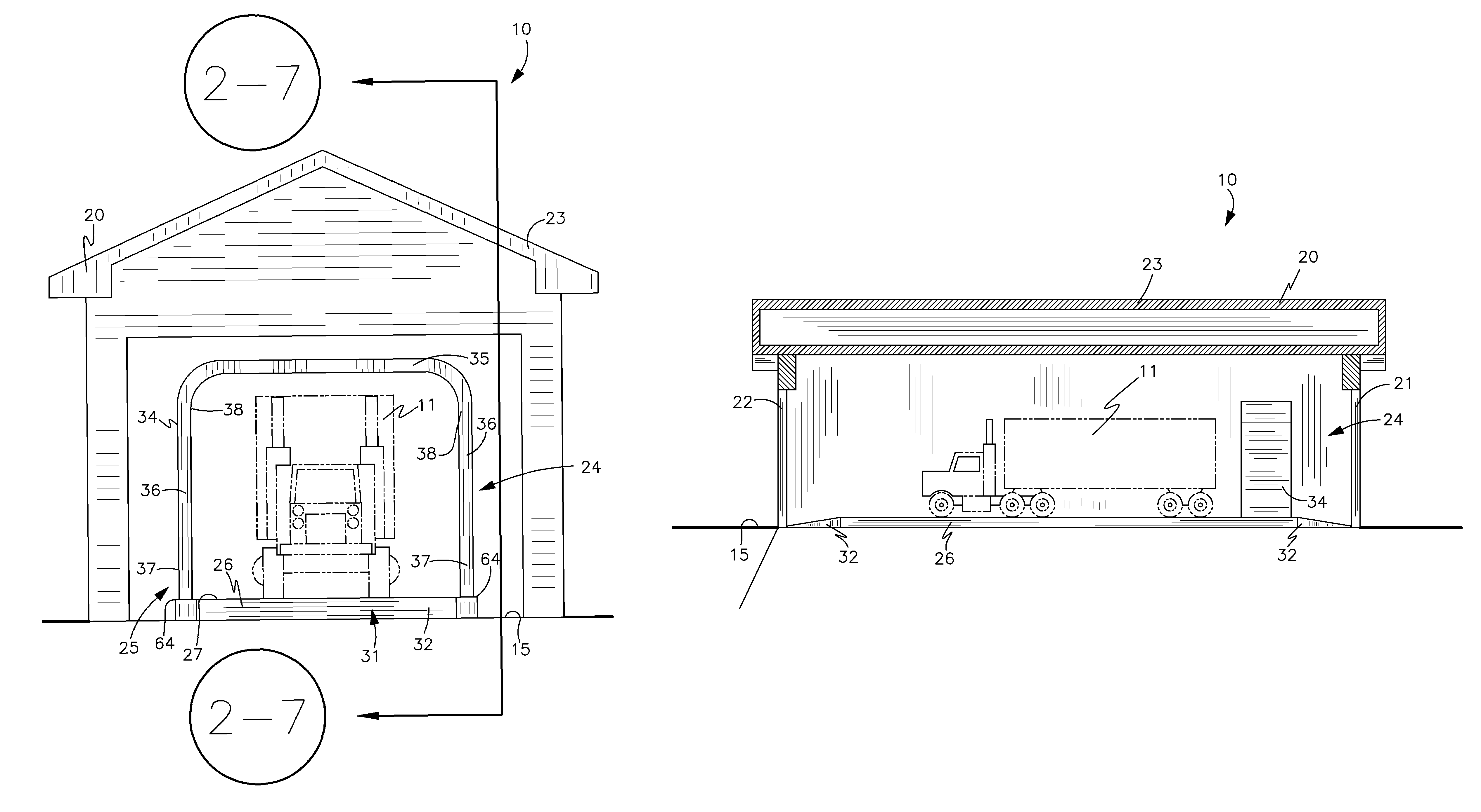 Vehicle cargo inspection station and associated method