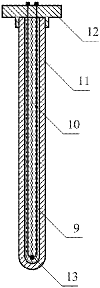 A continuous temperature measuring device for aluminum electrolytic cell and its manufacturing method