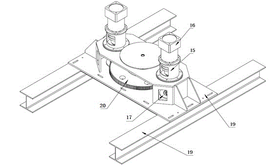 Top-movable vortex-induced vibration rotating device for vertically-arranged vertical pipe under uniform flow and step flow