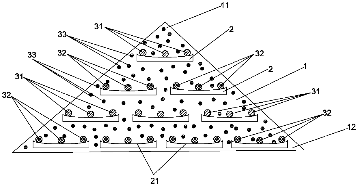 Side slope green covering structure and planting method