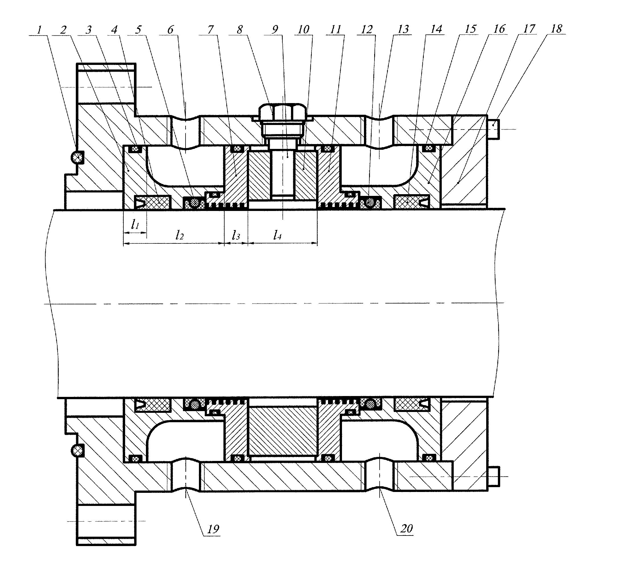 Reciprocating shaft's sealing apparatus combined a ferrofluid seal with a c-slip-ring and a yx-seal-ring