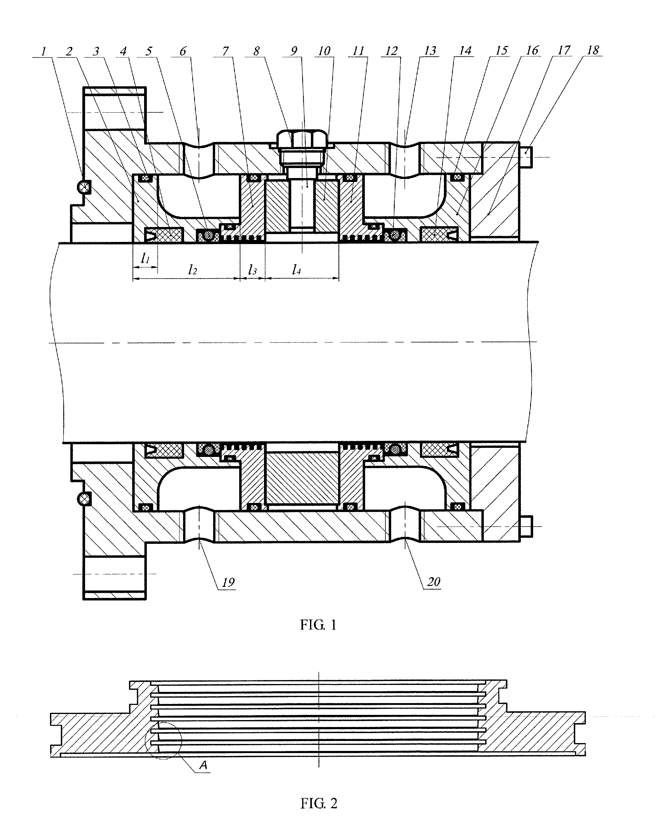 Reciprocating shaft's sealing apparatus combined a ferrofluid seal with a c-slip-ring and a yx-seal-ring