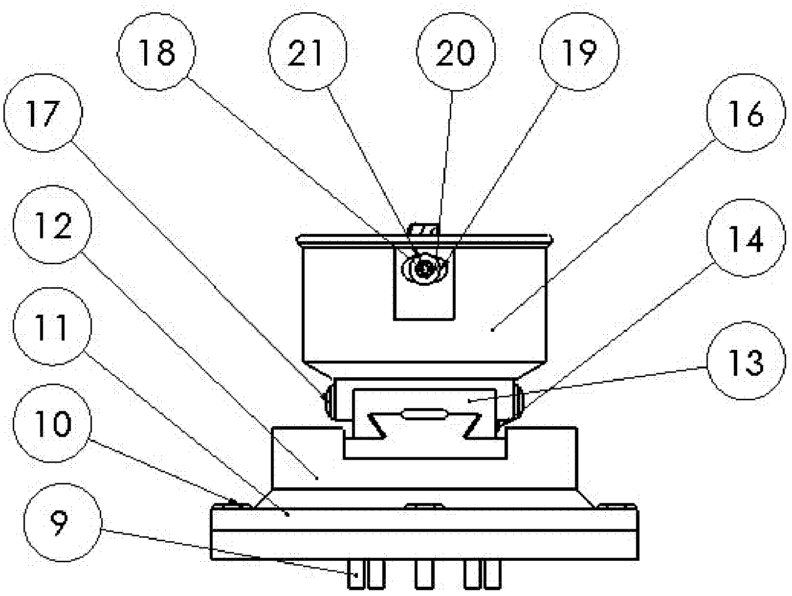 Abrasion test device for tibiofemoral joint of bi-dimensional rotating and bi-dimensional movement synthesized knee replacement prosthesis