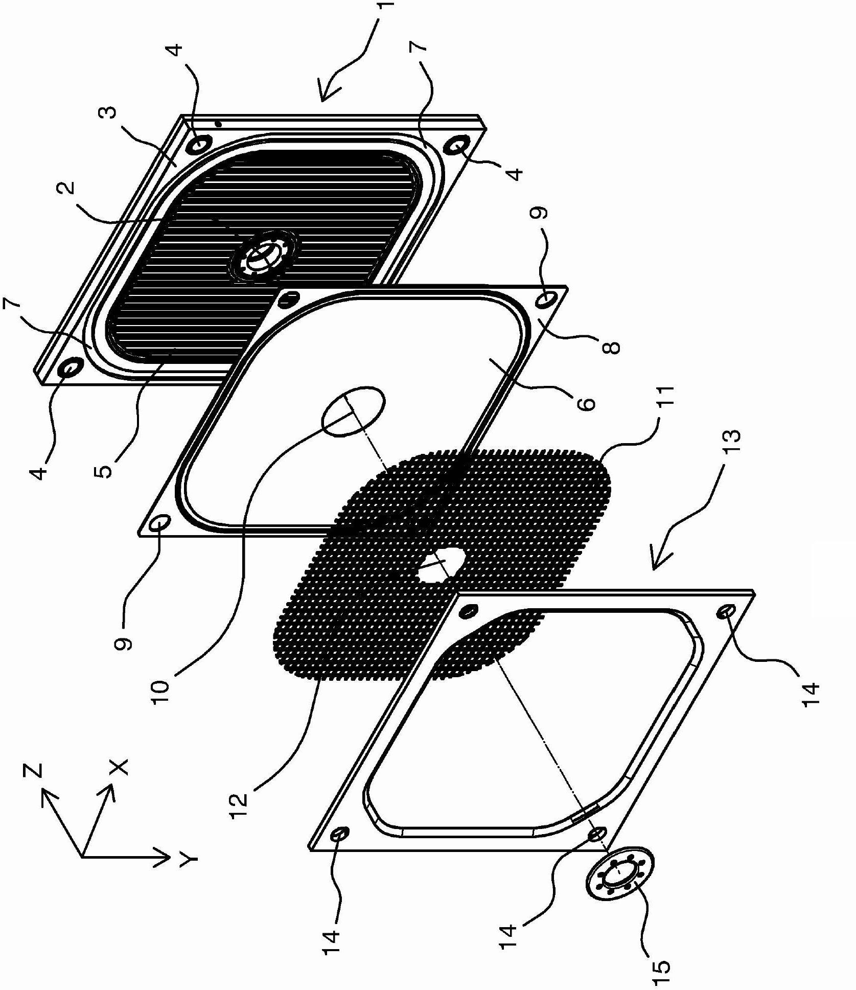 Filter plate comprising a temperature control body and filter cartridge comprising such a filter plate