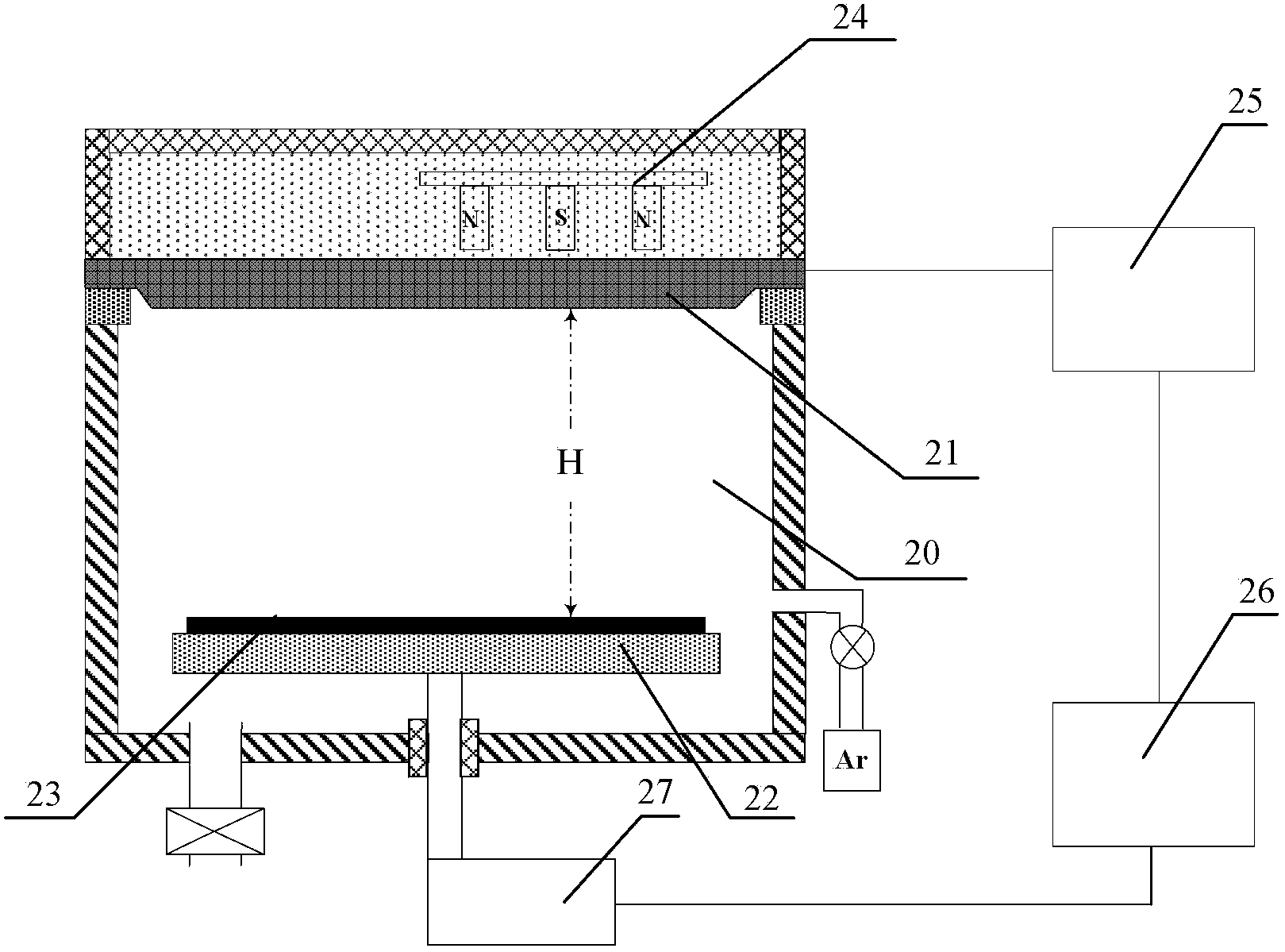 Magnetron sputtering device and magnetron sputtering method