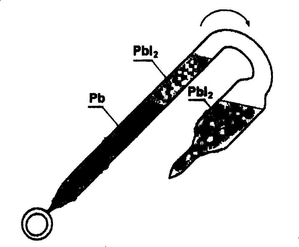 Method and apparatus of using molten lead iodide to grow monocrystal