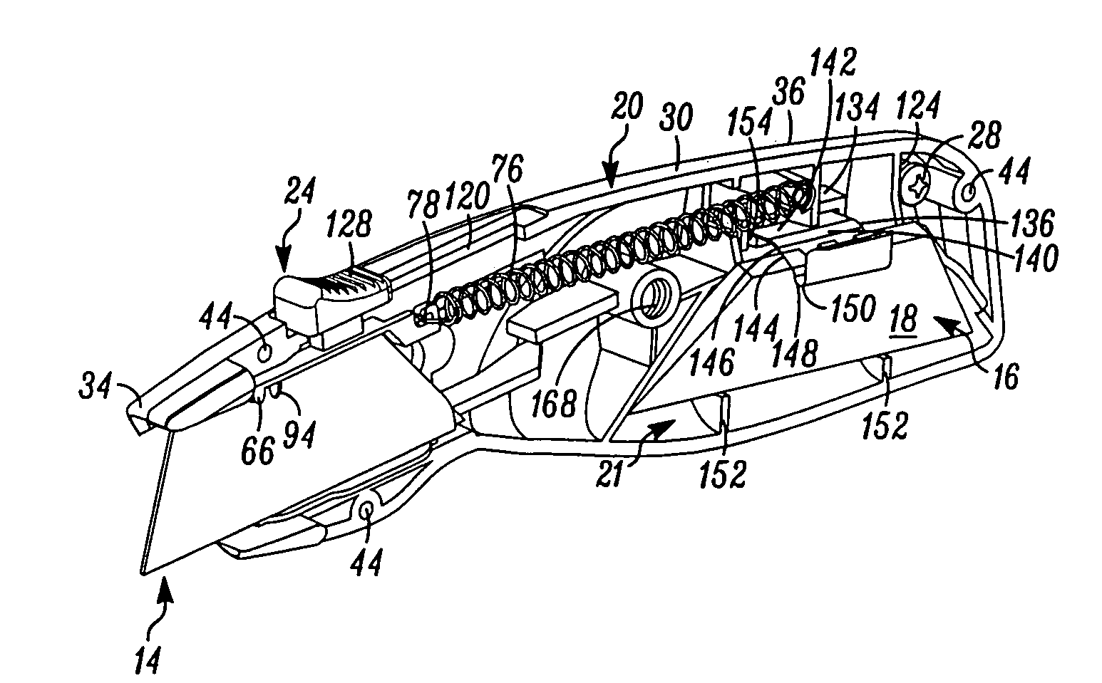 Self-retracting utility knife