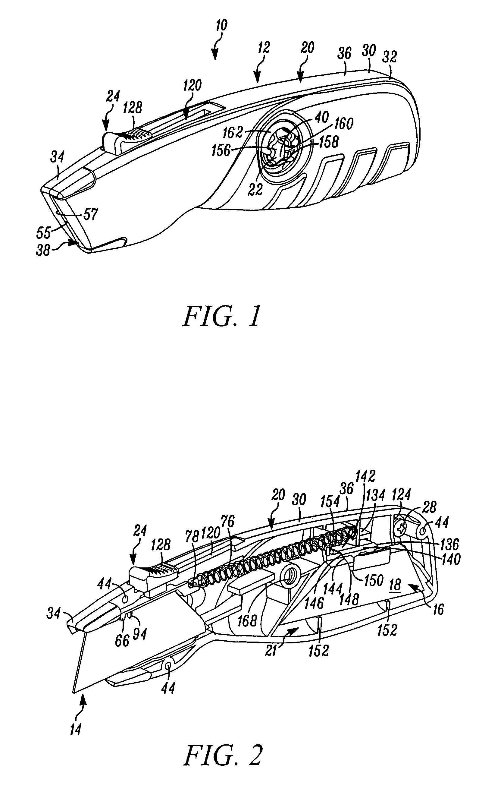 Self-retracting utility knife