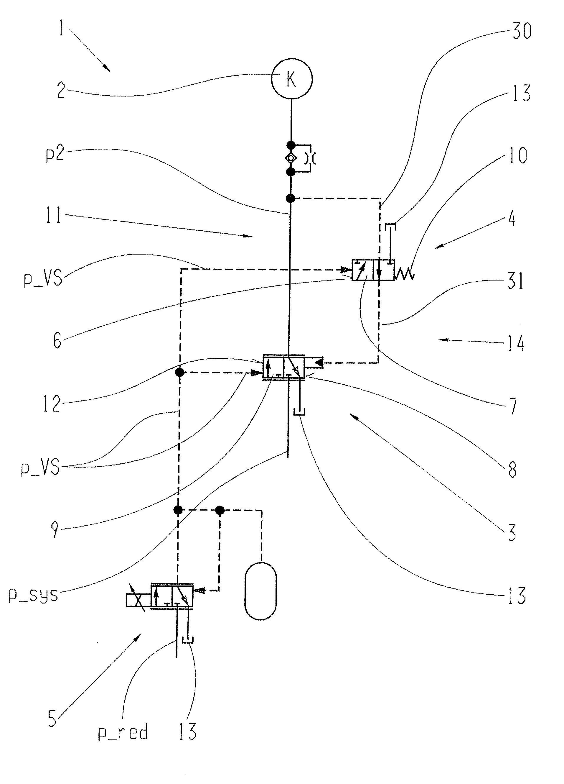 Hydraulic valve system for actuating at least one shifting element of a transmission