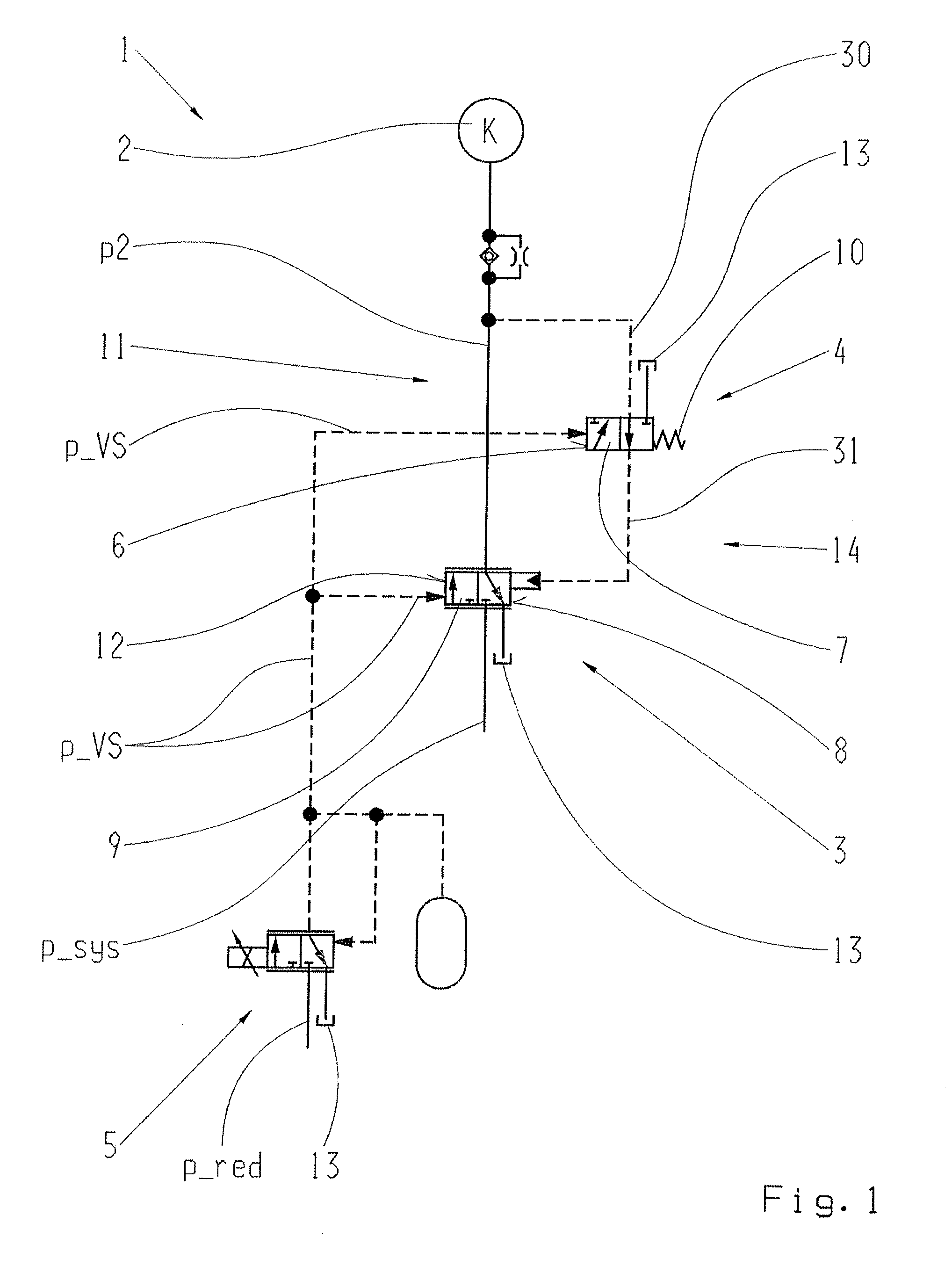 Hydraulic valve system for actuating at least one shifting element of a transmission