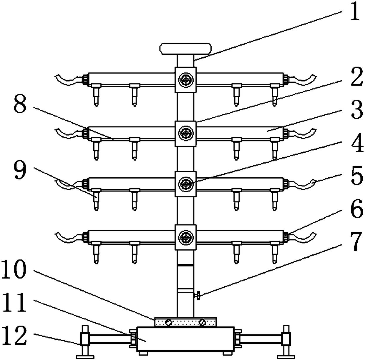 Automobile accessory electrophoresis coating suspension frame