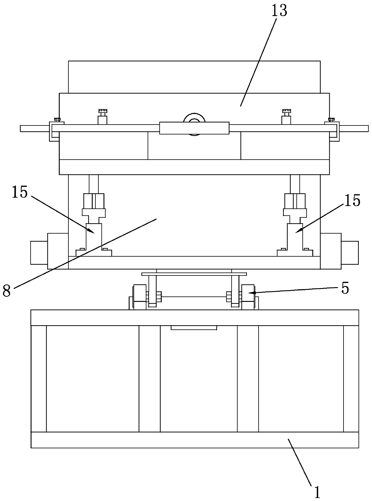 A positioning adjustment device for automatic labeling of cartons