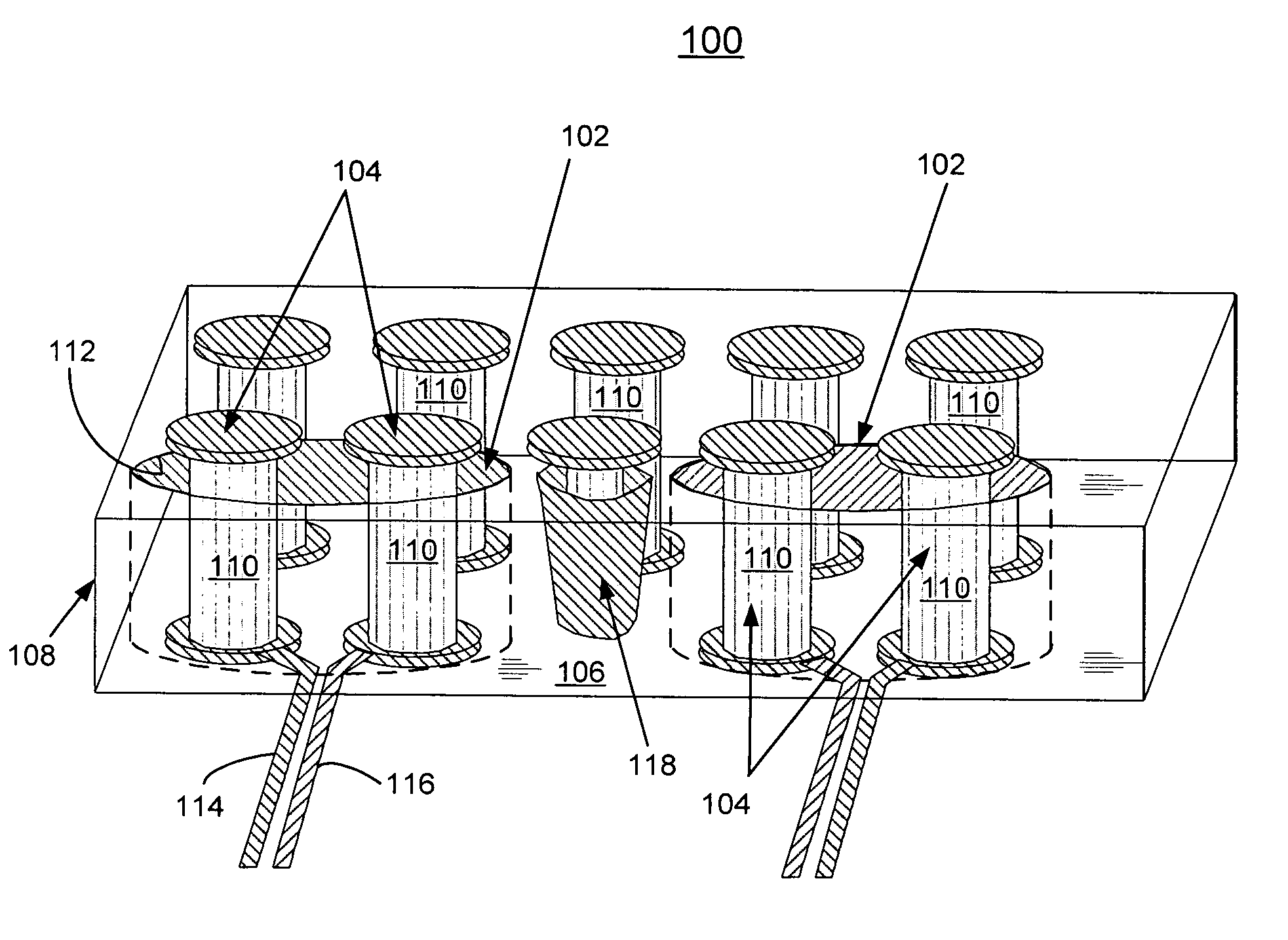 Method and structures for implementing impedance-controlled coupled noise suppressor for differential interface solder column array