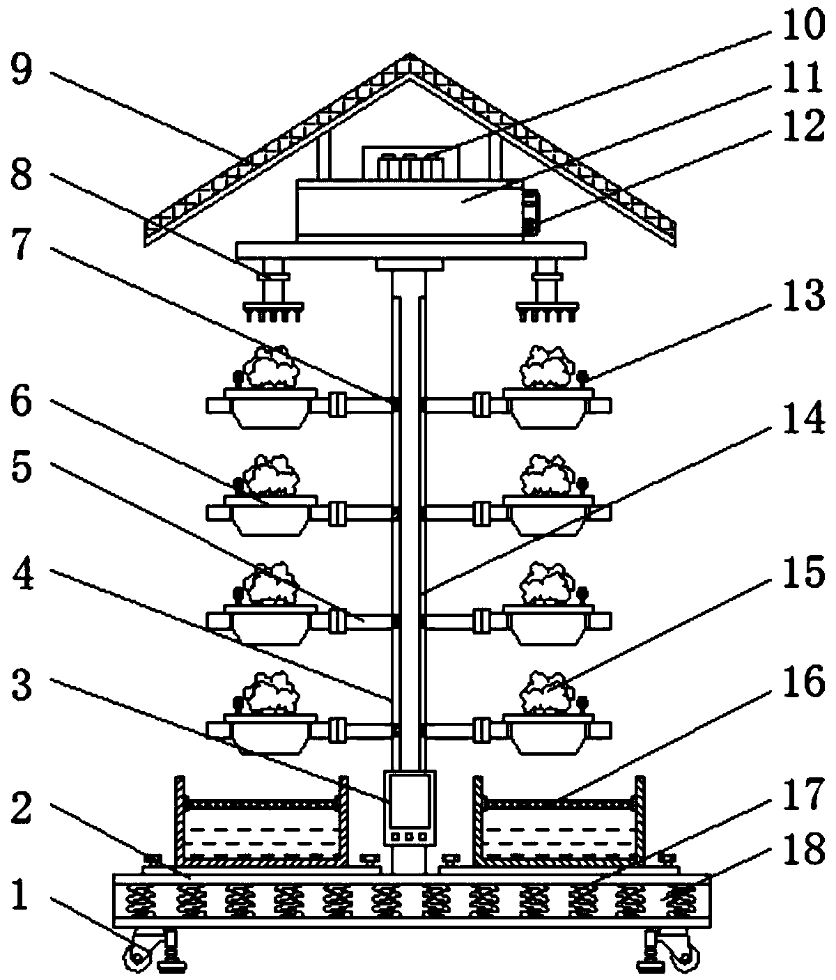 Vertical stand for conveniently planting vegetables in balcony