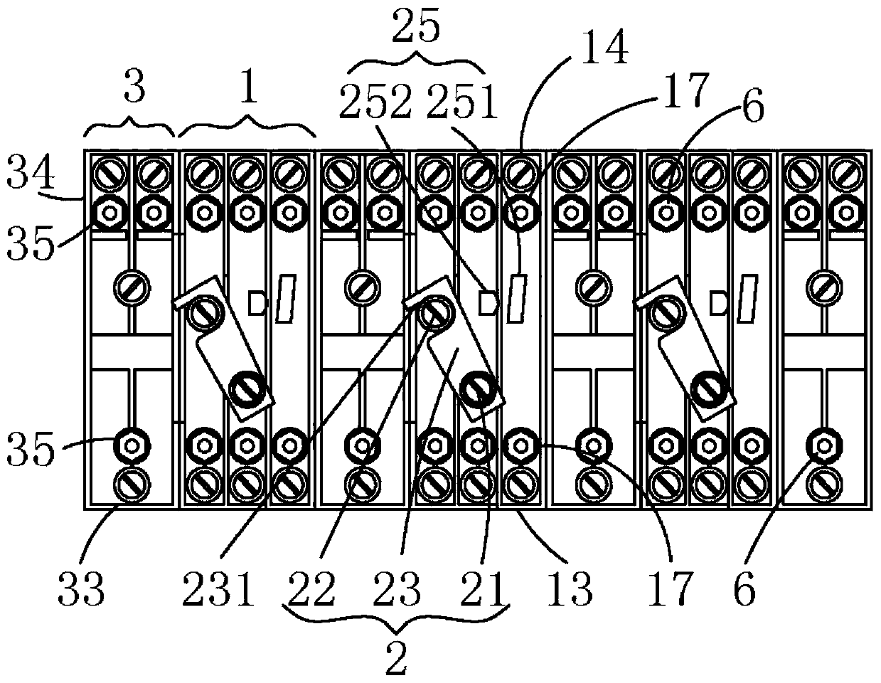 Electric energy metering joint wiring terminal strip