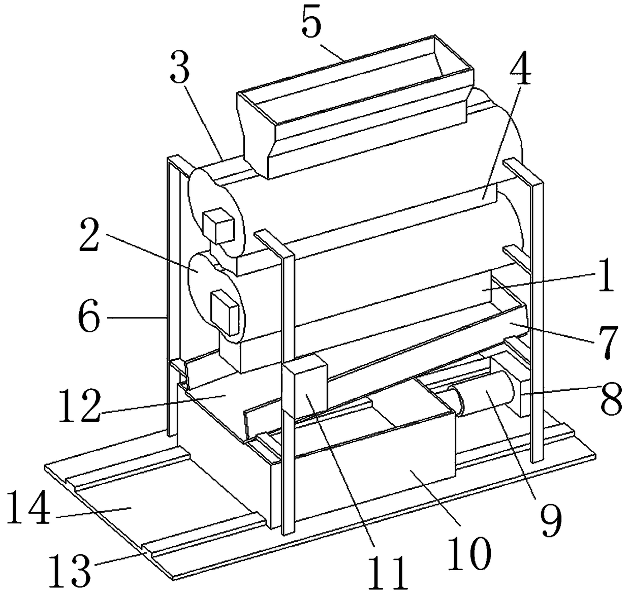 A construction waste crushing device