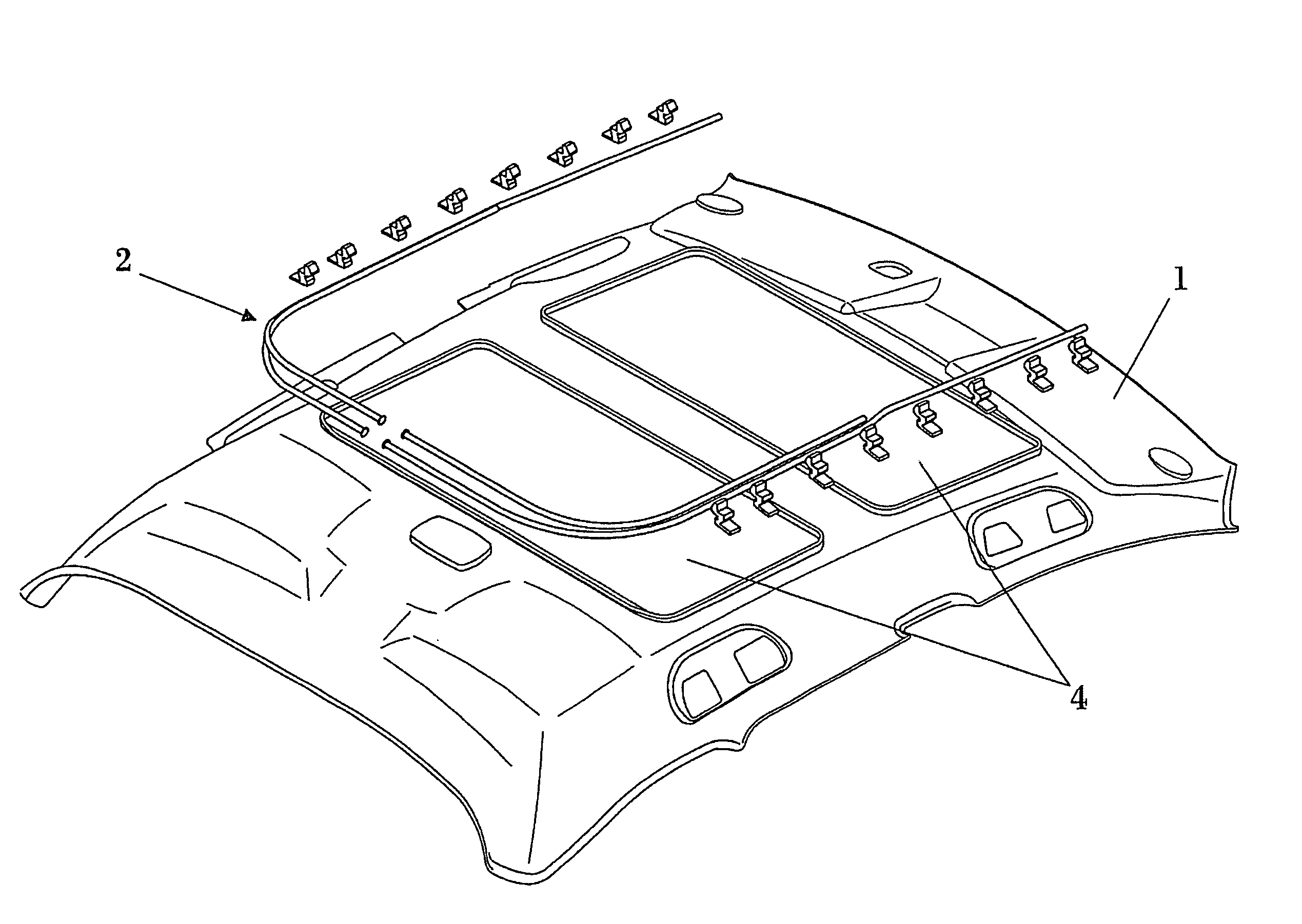 Headliner for a vehicle roof with a transparent element