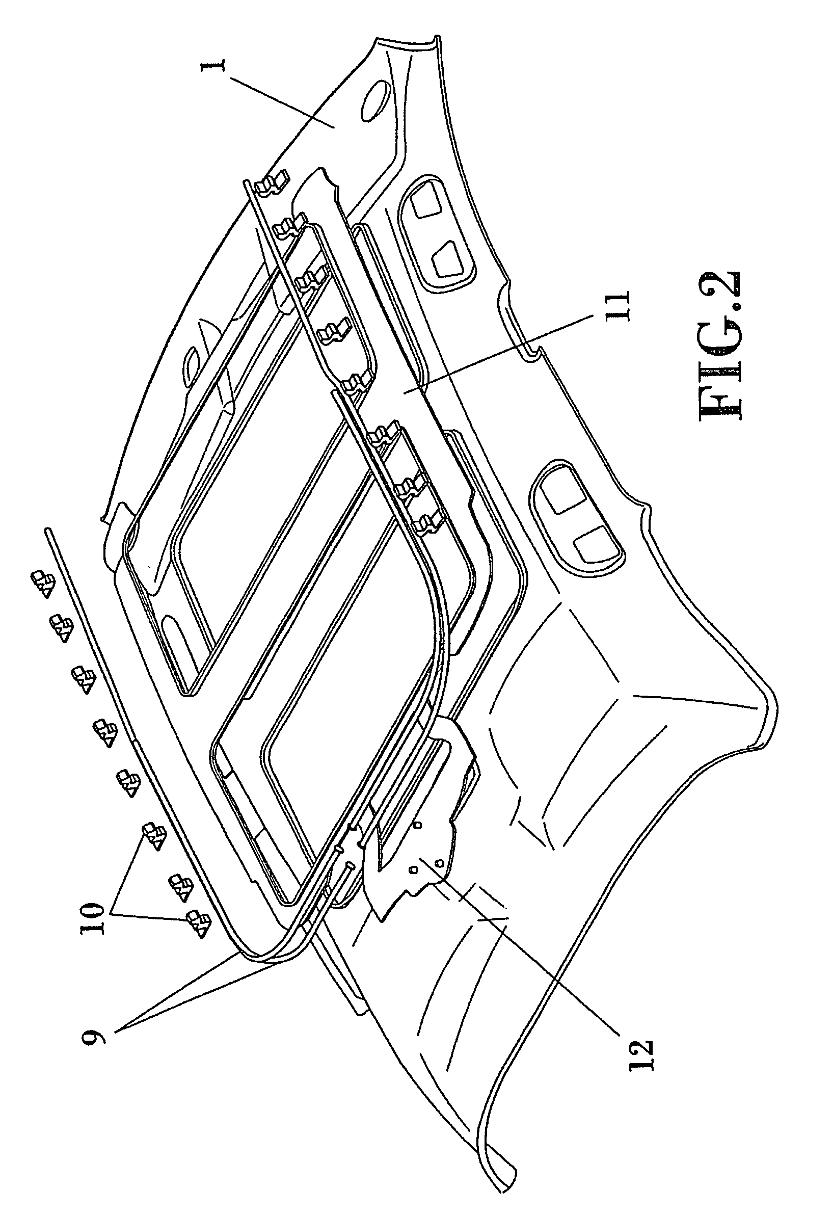 Headliner for a vehicle roof with a transparent element