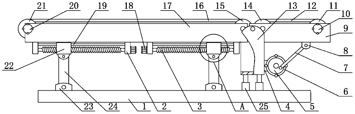 Conveyor with adjusting function for machining