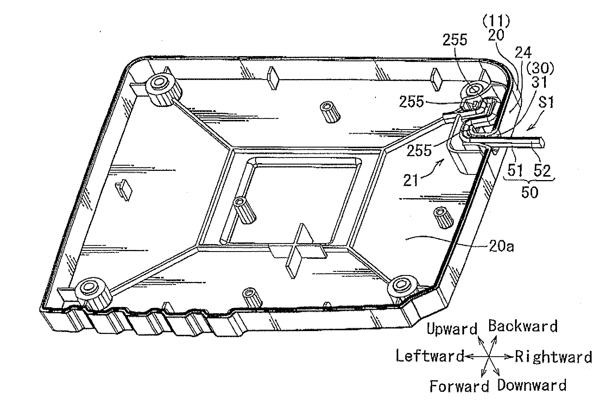 Power-supply cord arrangement structure