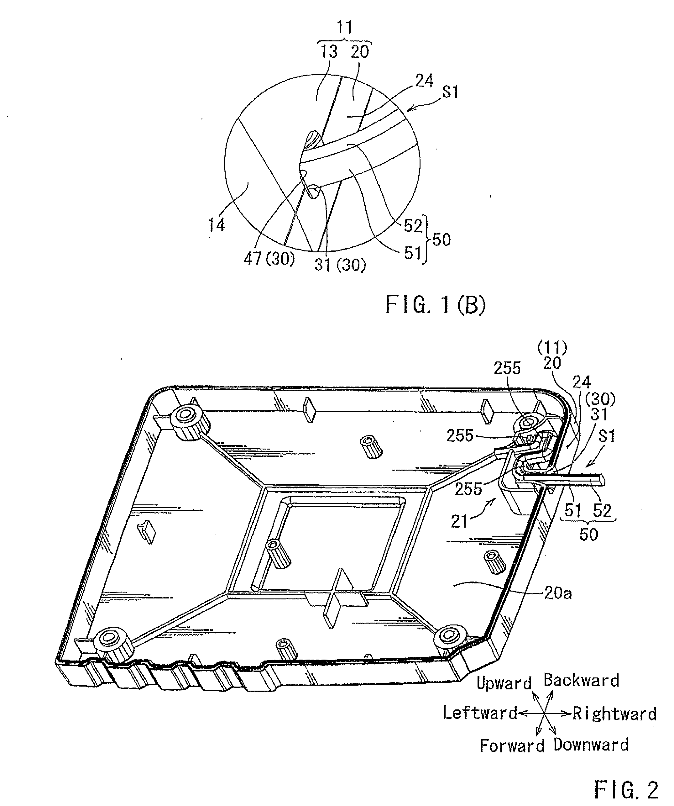 Power-supply cord arrangement structure