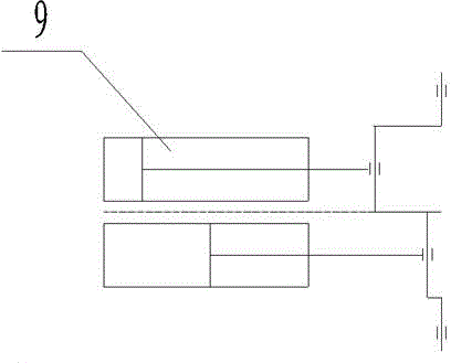 Double-hydraulic-cylinder acting rotating device and double-hydraulic-cylinder acting hydraulic control system