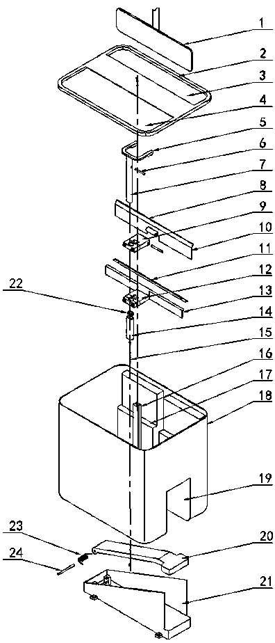 Pedal-type flat mop cleaning bucket