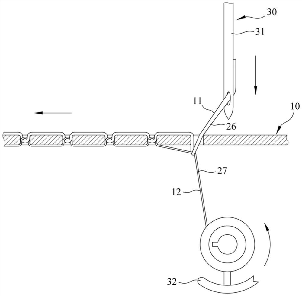 Horn vibrating piece sewn into wires and manufacturing method thereof