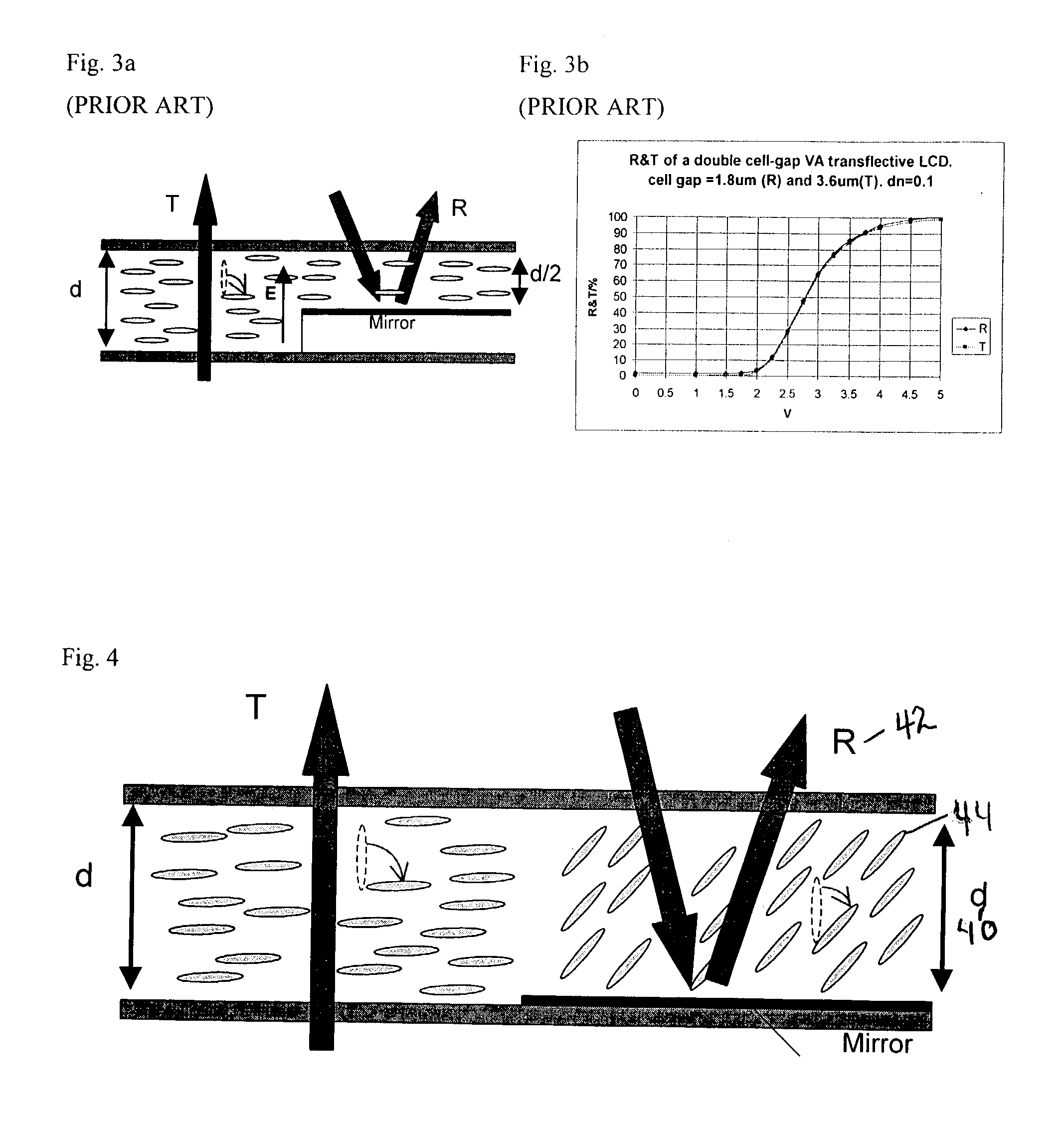 Transflective liquid crystal display with partial switching