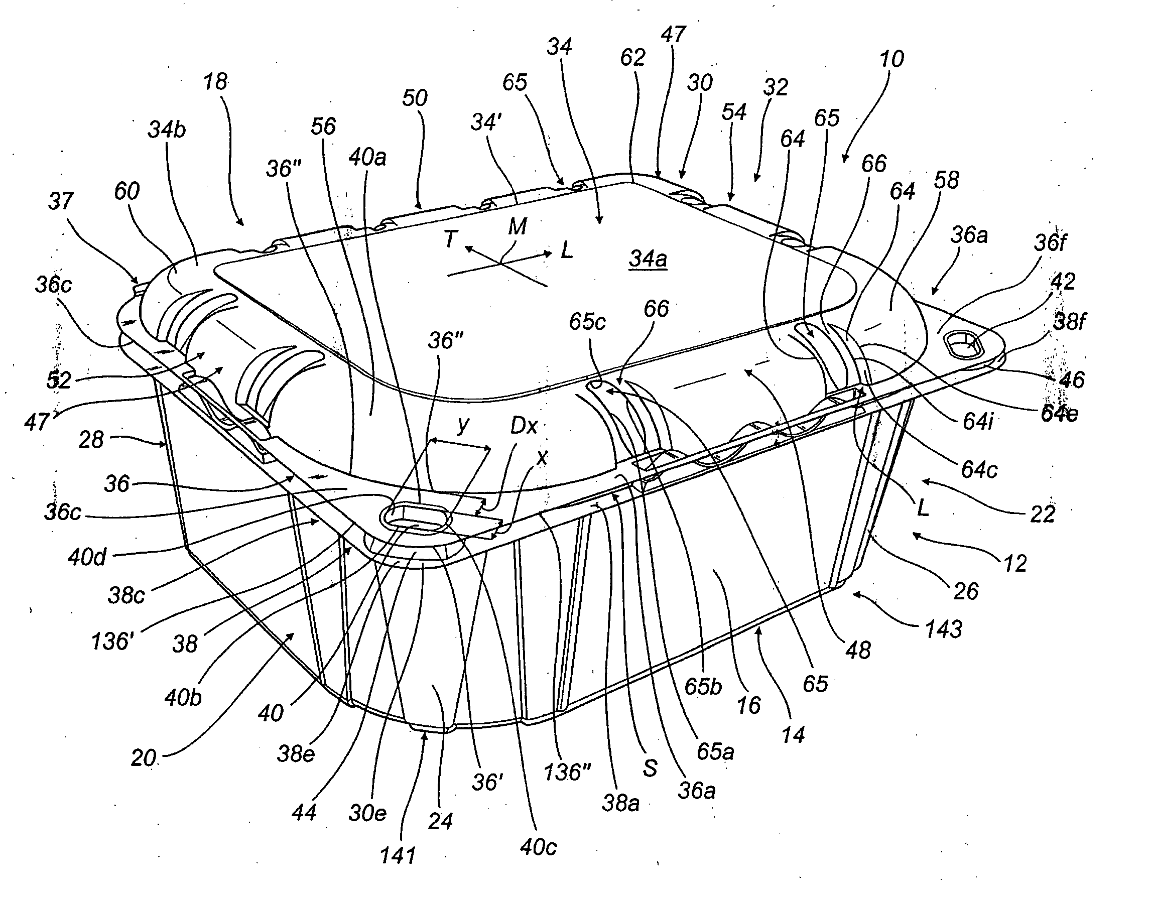 Container for the packaging of products, in particular for fruit and vegetable products