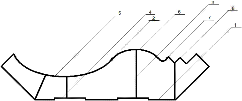 Limestone powder pressed hollow decorative material concave arc inside corner line with protruding edge