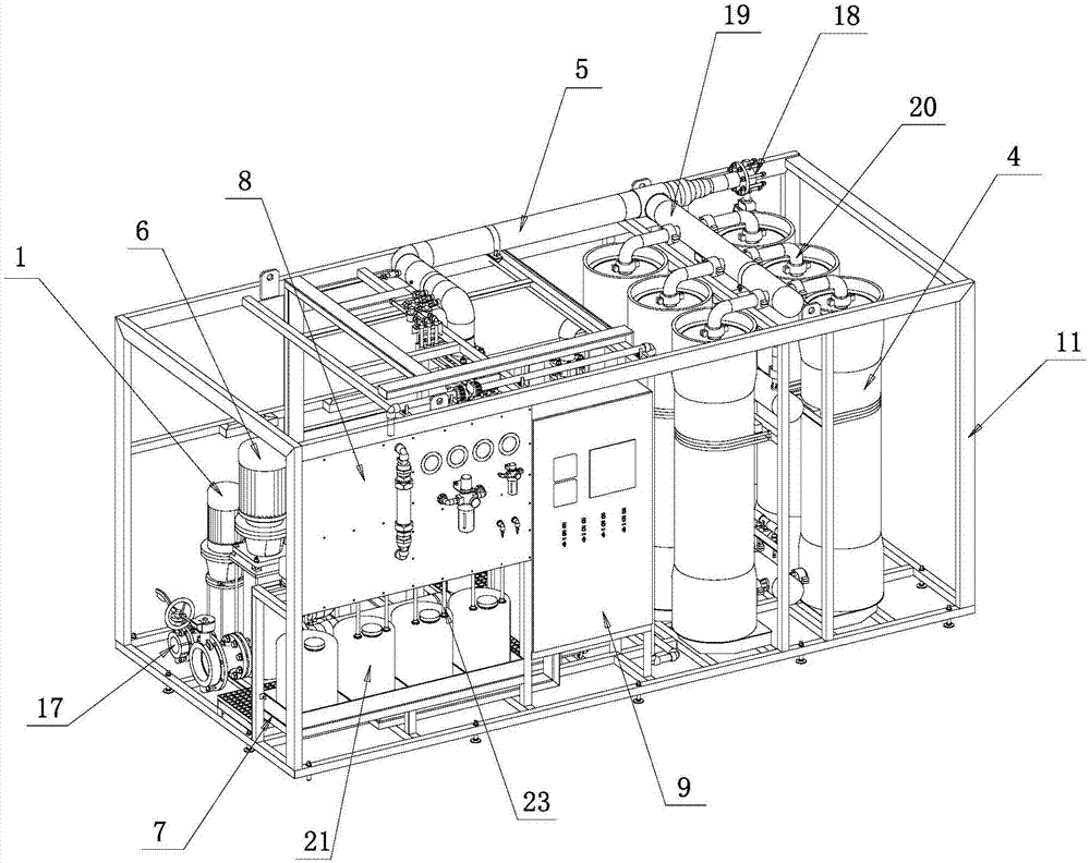 Integrated ultrafiltration water purification device