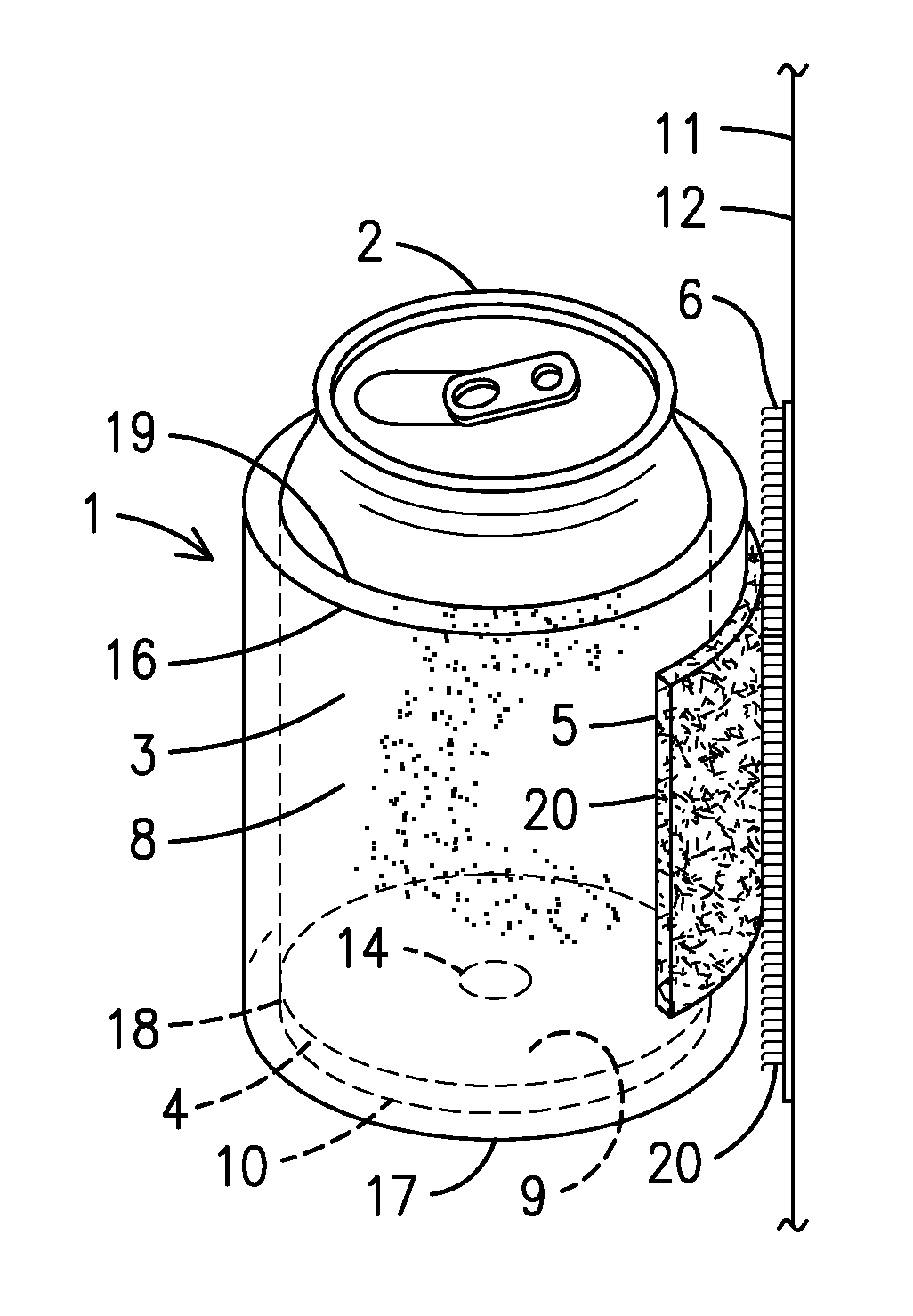 Removably attachable holding device for beverage containers