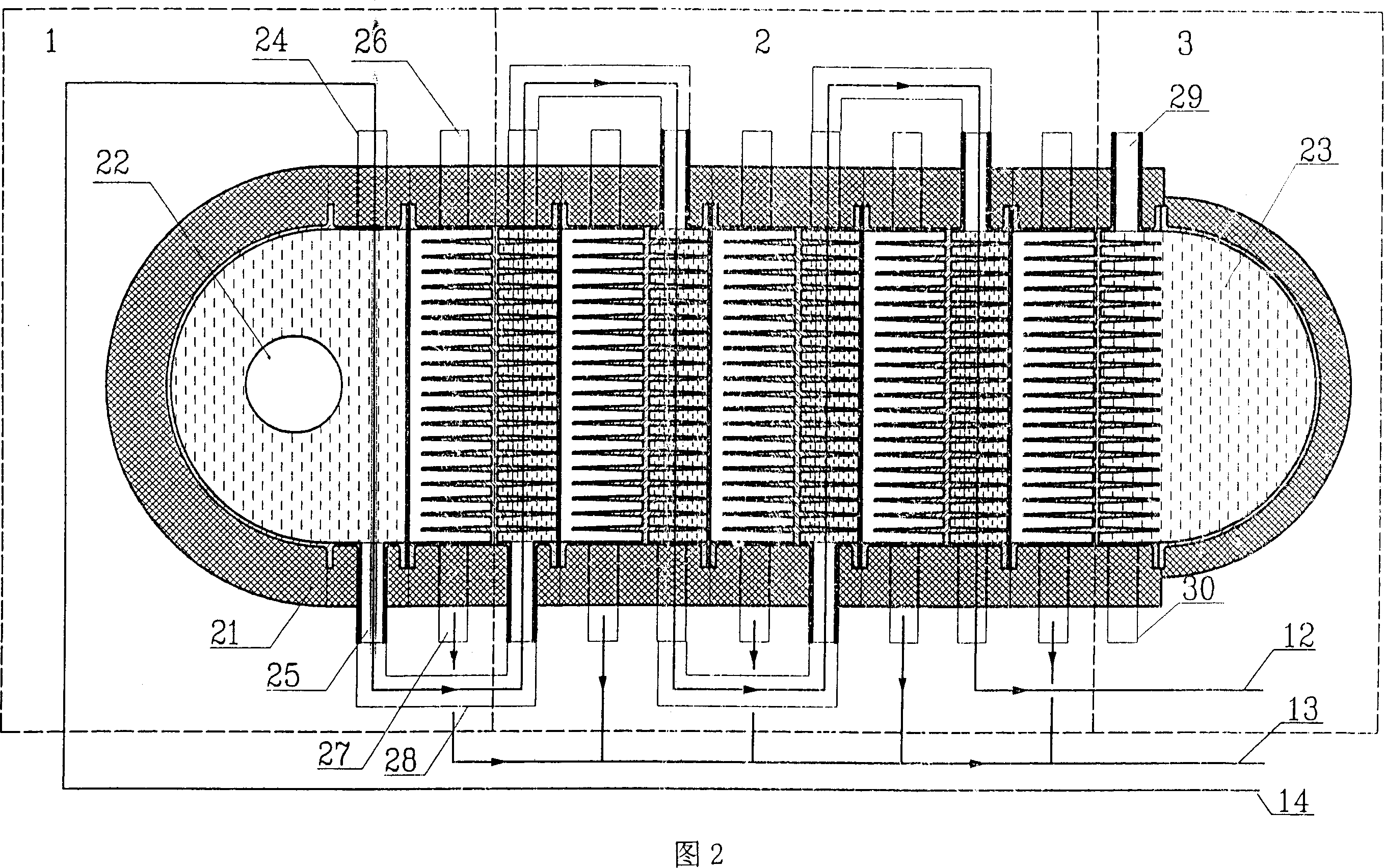 Thermal-energy stepwise multi-use solution concentrating-regeneration device