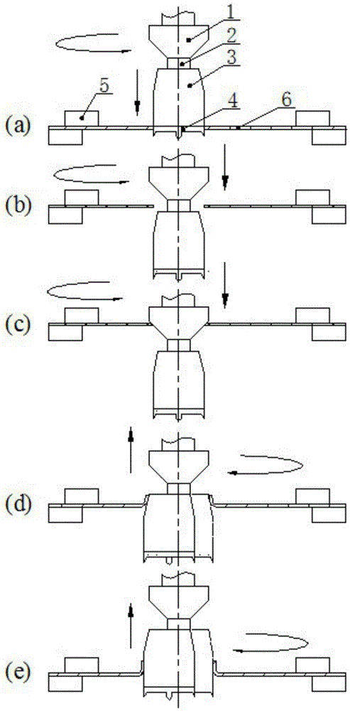 Device and method for making straight edge holes in outward-flanging mode