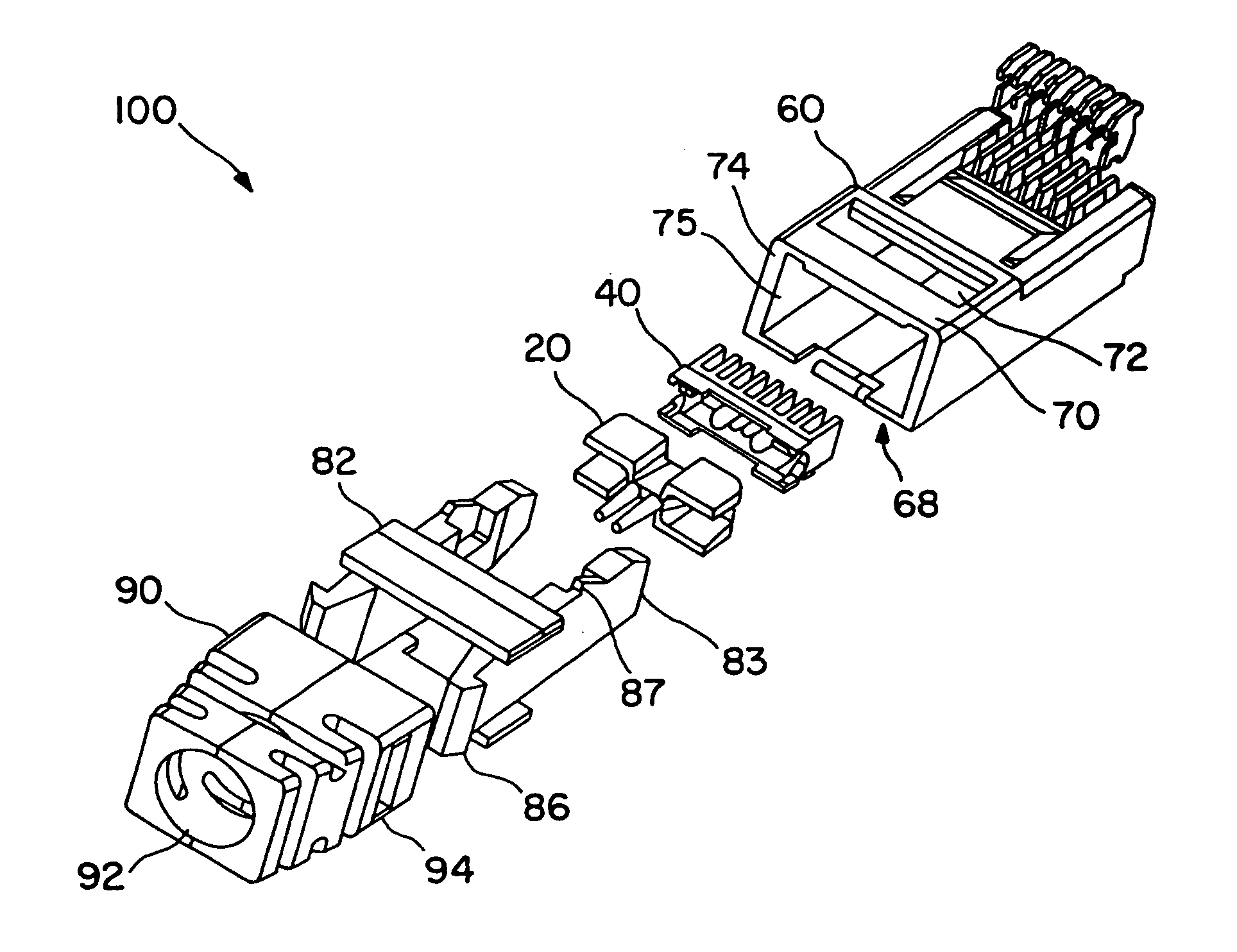 Modular cable termination plug