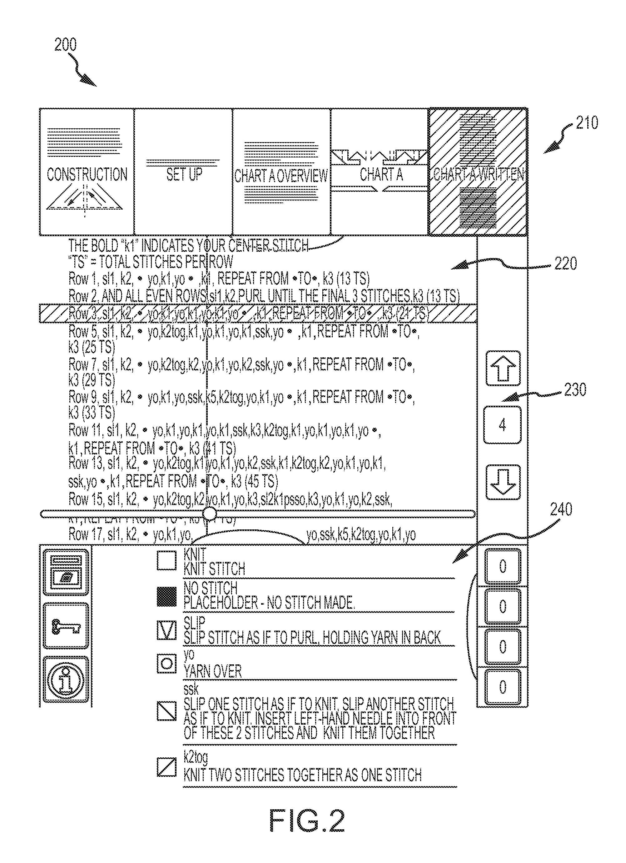 System and method for interactive knitting functions